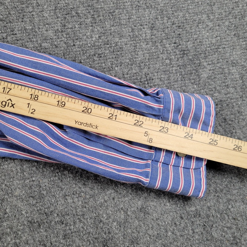 Ralph Lauren Shirt Mens Extra Large Custom Fit Blue Red Stripe Button‎ Down - Picture 8 of 8